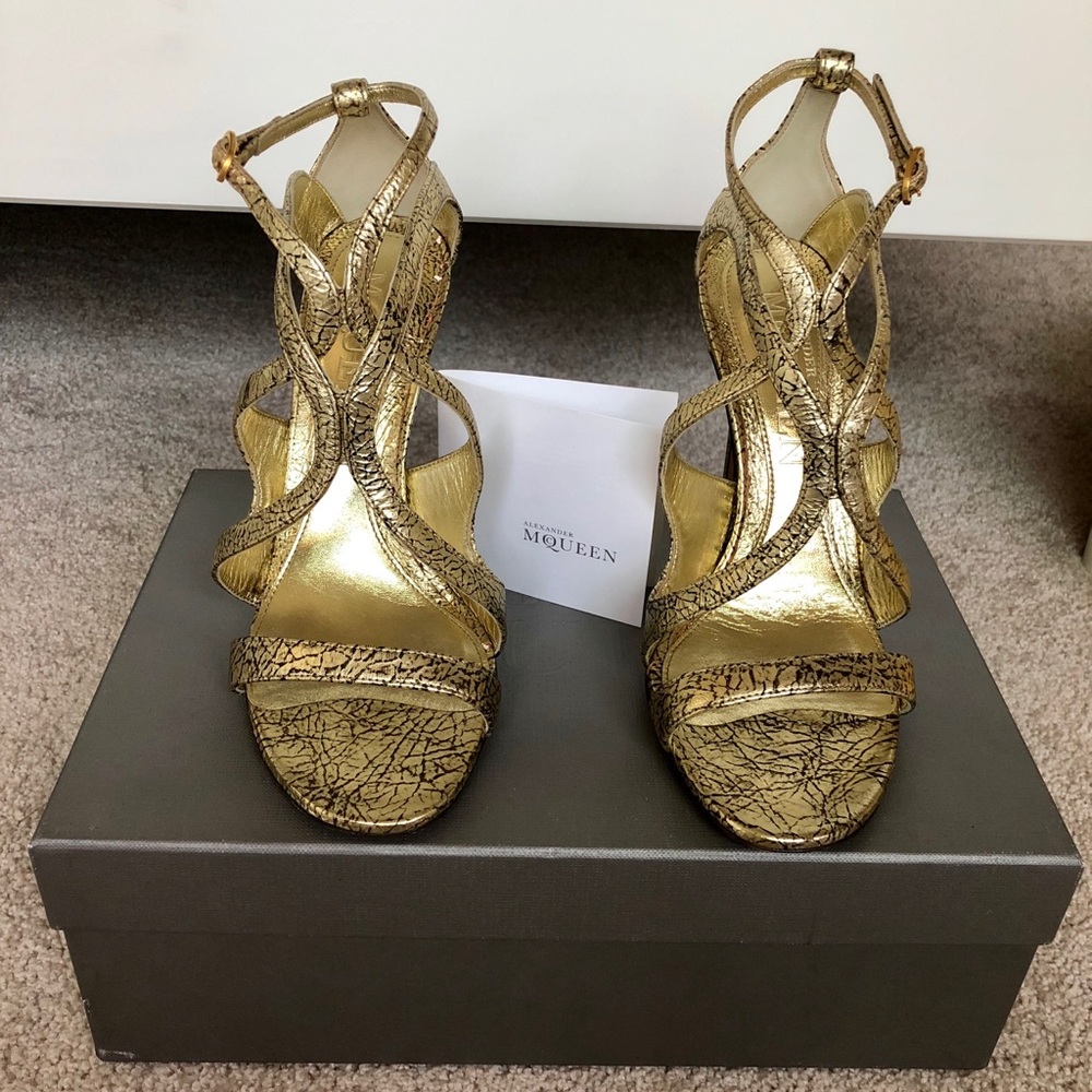 Alexander McQueen gold Sandals
